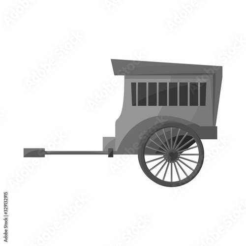 Isolated object of brougham and old symbol. Web element of brougham and wagon vector icon for stock.