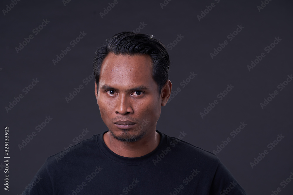 Naklejka premium Asian Man with Variety Face