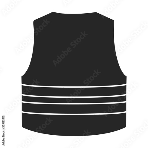 Safety vest vector icon.Black vector icon isolated on white background safety vest.