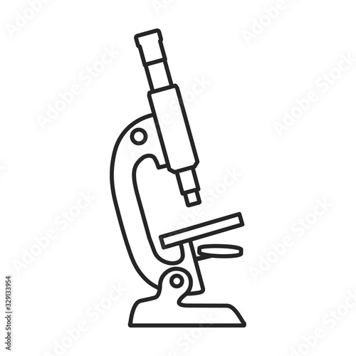 Laboratory microscope vector icon.Outline vector icon isolated on white background laboratory microscope.