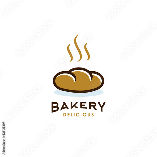 bakery bread design food logo icon illustration in trendy hipster style