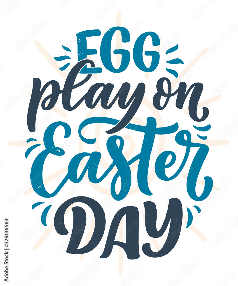 Calligraphy lettering slogan about Easter for flyer and print design. Vector illustration. Template banner, poster, greeting postcard.