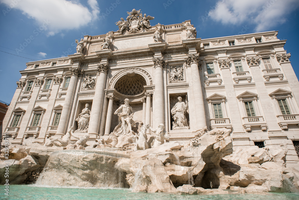 Famous Trevi Fountain in Rome, Italy.