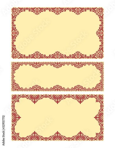 three type of frames with ornaments 