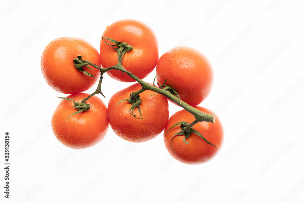 bunch of tomatoes isolated on white background bunch of tomatoes isolated on white background