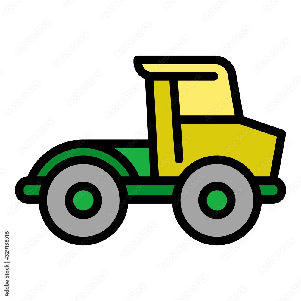 Farm bulldozer icon. Outline farm bulldozer vector icon for web design isolated on white background