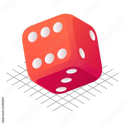 Holding dice icon. Isometric of holding dice vector icon for web design isolated on white background