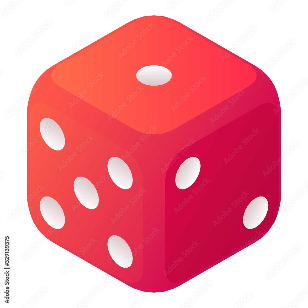 Dice chance icon. Isometric of dice chance vector icon for web design isolated on white background