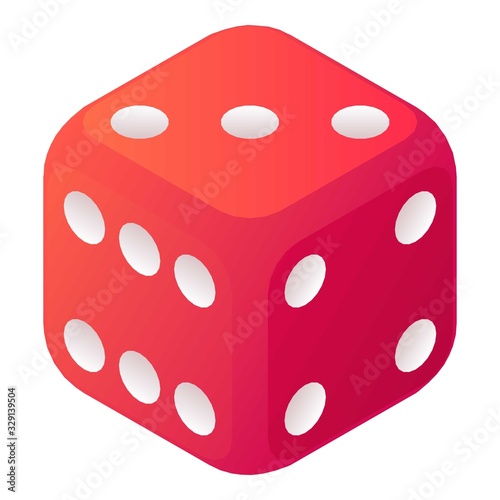 Dice gamble icon. Isometric of dice gamble vector icon for web design isolated on white background
