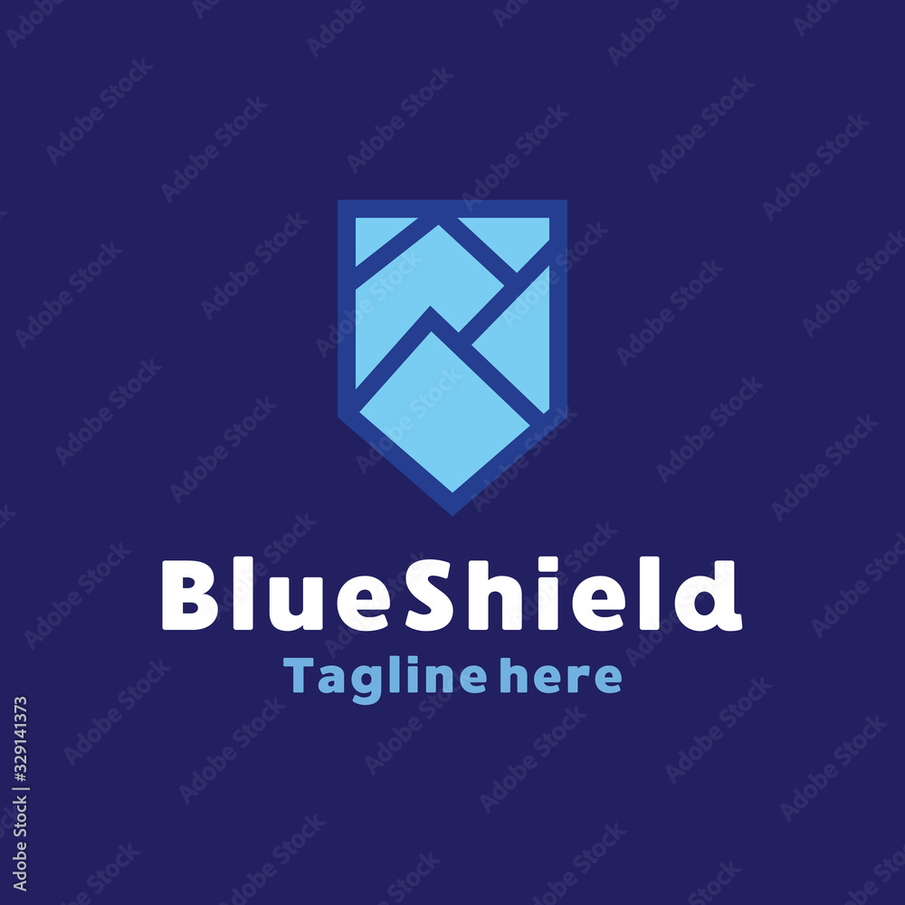 Fototapeta premium Shield logo design vector template with Flat Concept style. Modern Symbol and Security icon for Company And Business.