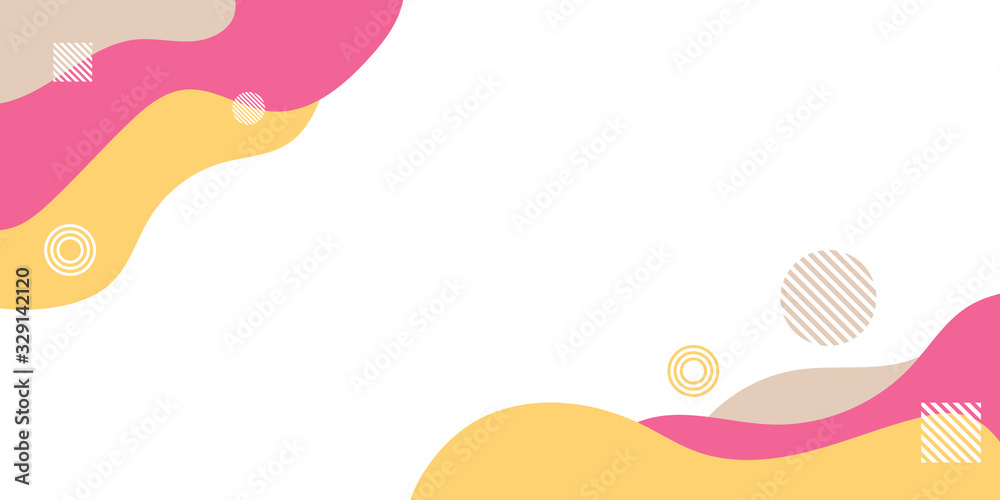 Abstract minimalist background memphis design. Orange, pink and brown color with memphis element decoration. Suit for presentation design, banner, web header