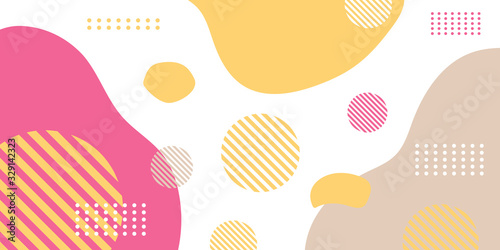 Abstract modern background memphis design. Orange, pink and brown color with memphis element decoration. Suit for presentation design, banner, web header