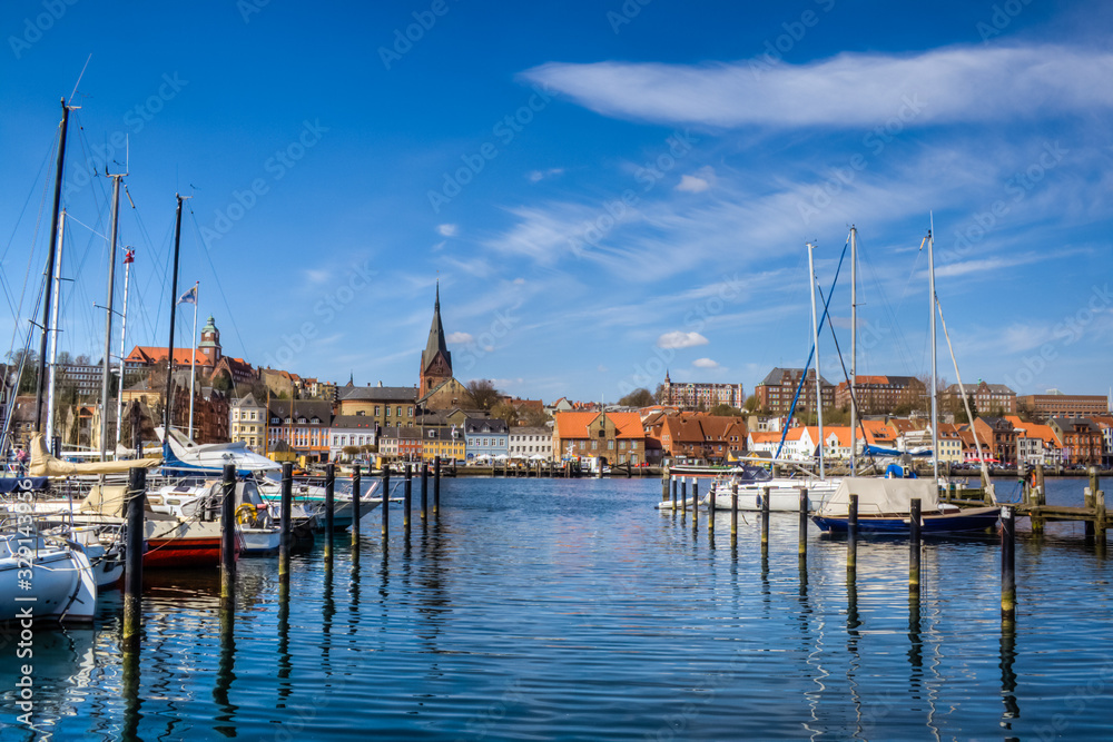 Boote im Stadthafen Stadthafen in Flensburg