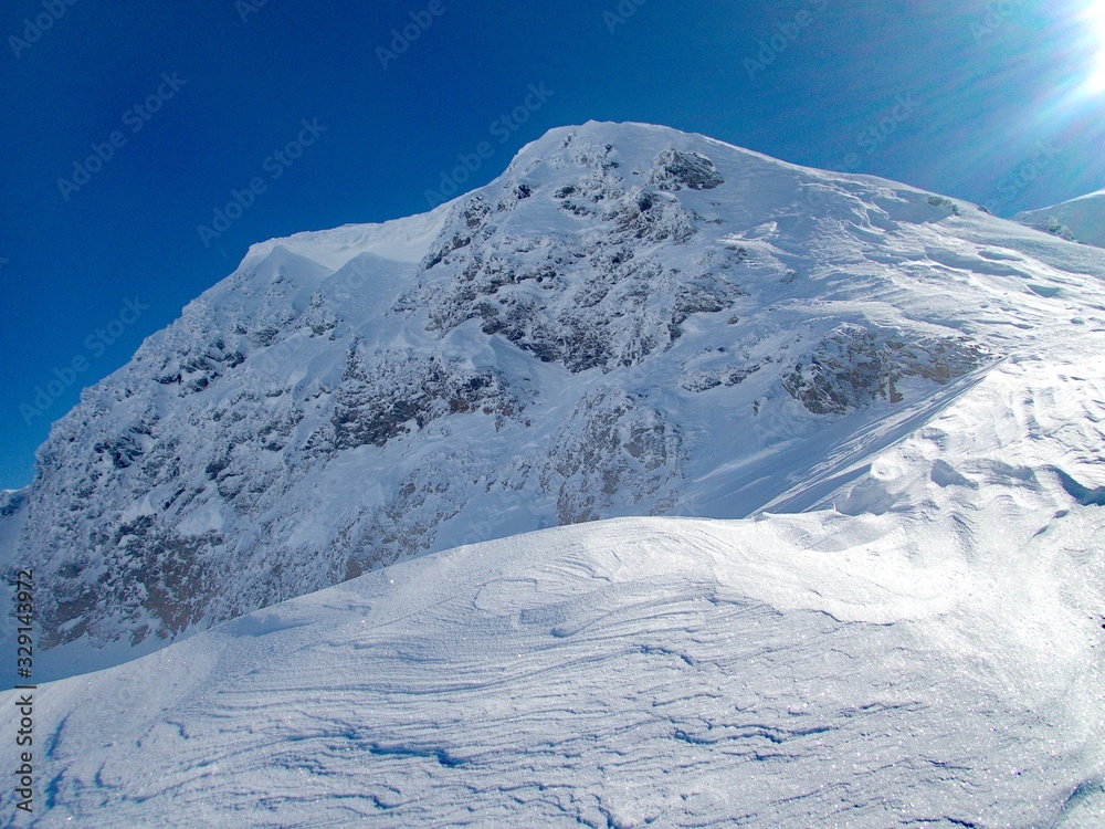 beautiful sunny skitouring day in austrian alps