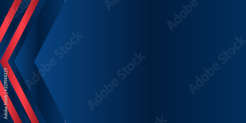  Abstract red dark navy blue white presentation background with arrow to the left.