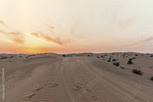 sunset in the Dubai desert