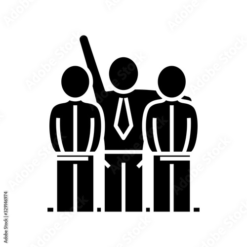 Team leader black icon, concept illustration, vector flat symbol, glyph sign.
