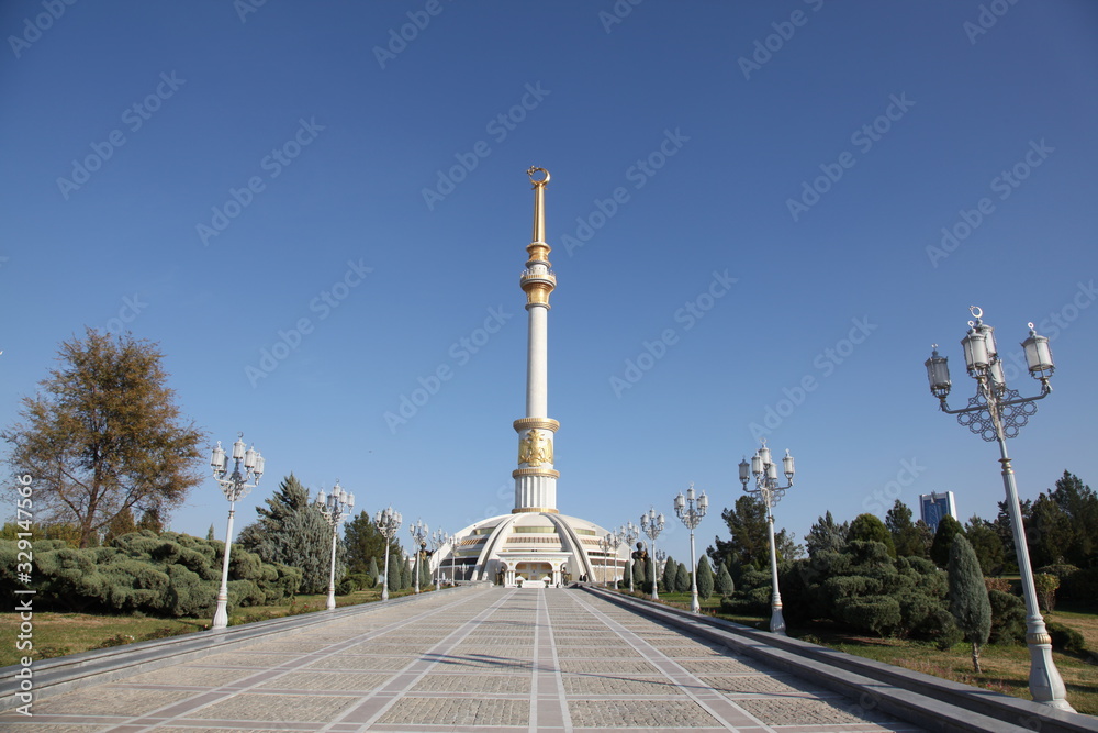 The monument of independence in Ashgabat, Turkmenistan