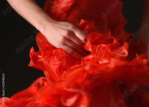Fényképezés Main danseuse flamenco robe rouge