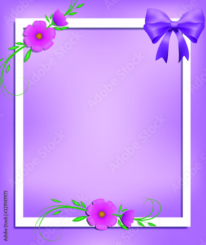 bonito cuadro con flores y fondo lila