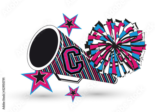 Cheer Megaphone,Pom Pom und Sterne Zubehör