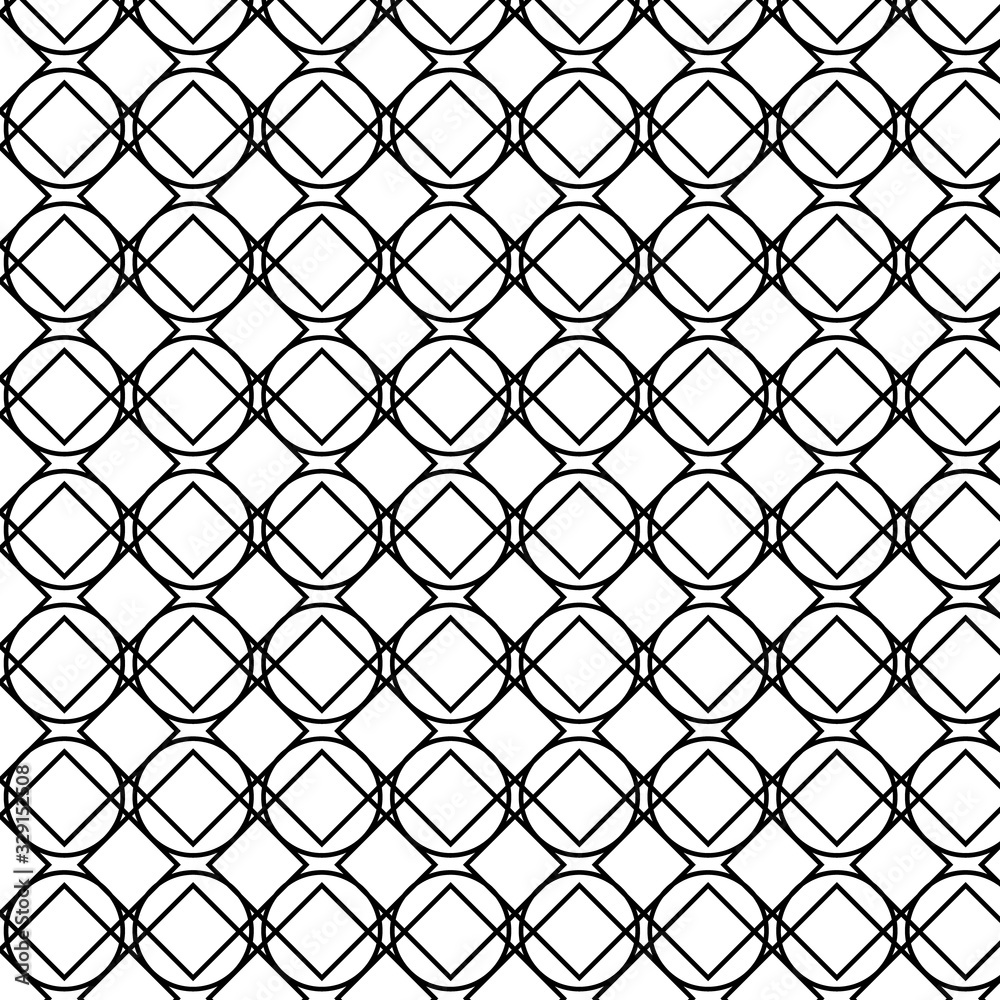 Pattern of cicles and squares, vector. For textile.