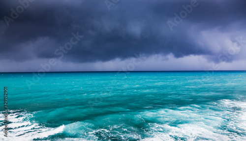 panoramic background of stormy sea