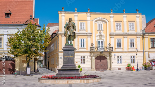 Kisfaludy Karoly Monument in vienna gate square ( becsi kapu ter) Gyor Hungary © majorstockphoto