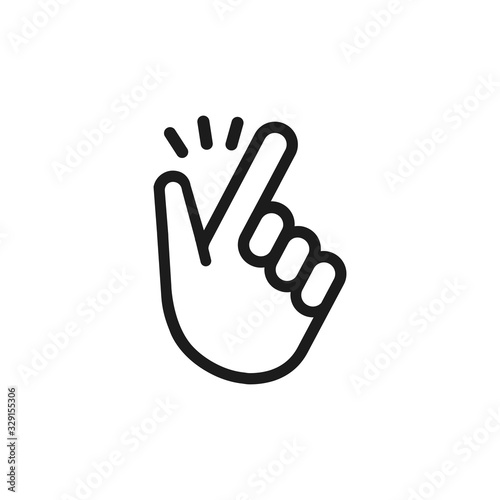 Finger snap icon in flat style. Vector illustration.