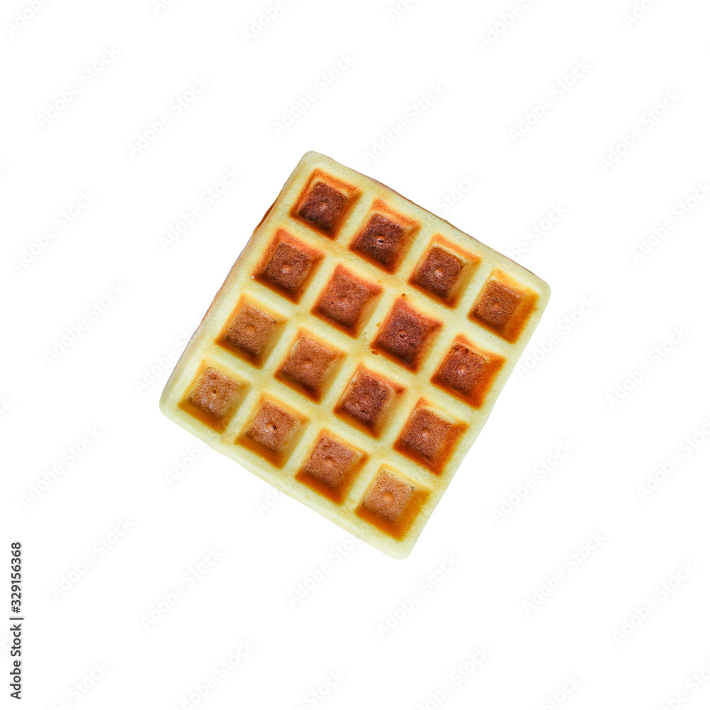 Belgian or Viennese waffles (delicious sweet dish, dessert snack) menu concept. background. top view. copy space for text Belgian or Viennese waffles (delicious sweet dish, dessert snack) menu concept. background. top view. copy space for text
