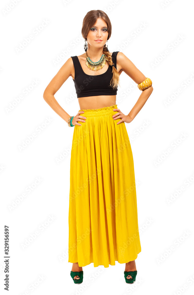 Fashion portrait of a young woman, Indian style Fashion portrait of a young woman, Indian style