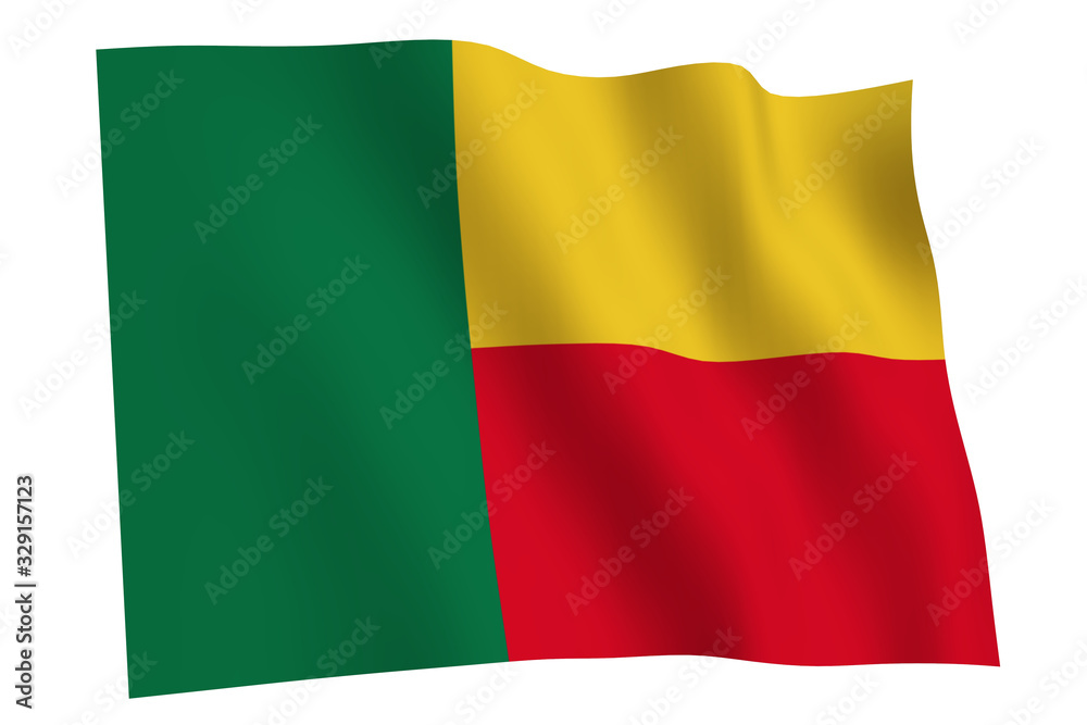 Benin Flag waving