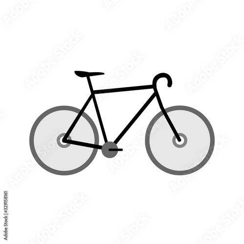 bicycle in a flat design on a white background