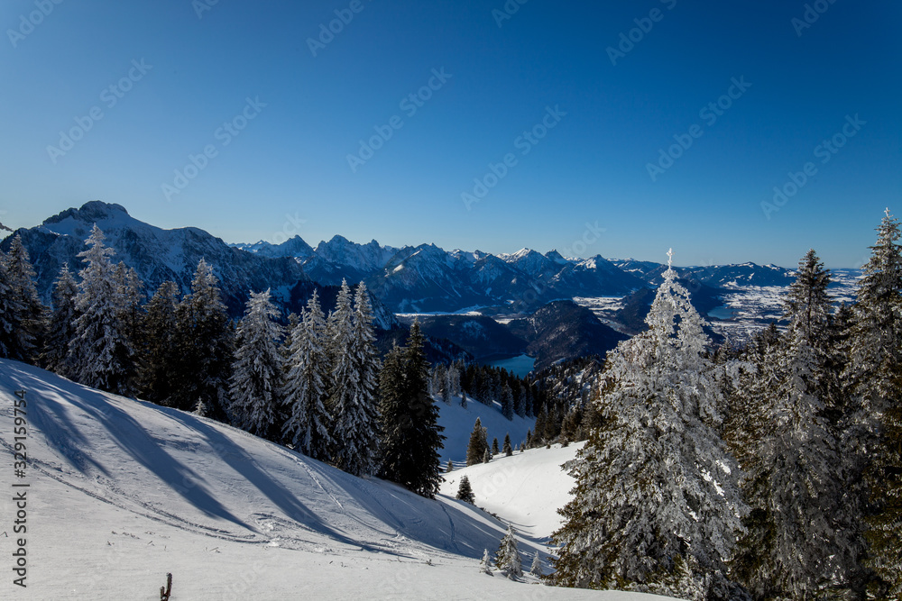 Tegelberg - Schwangau in winter. Bavaria, Germany