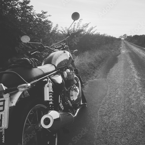 Classic motorcycle homeward bound