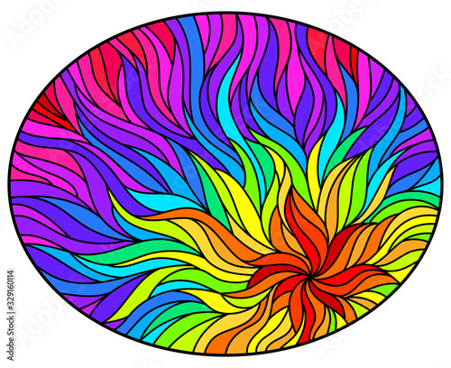 Abstract stained glass background , the colored elements arranged in rainbow spectrum