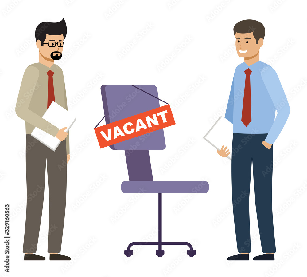 Vacancy workplace. Two job seekers for one vacancy. Personnel. HR management Vacancy workplace. Two job seekers for one vacancy. Personnel. HR management