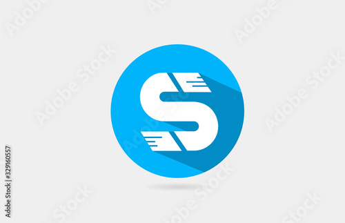 Free Download S alphabet letter logo long shadow blue white icon design for company and business - GFXLoad