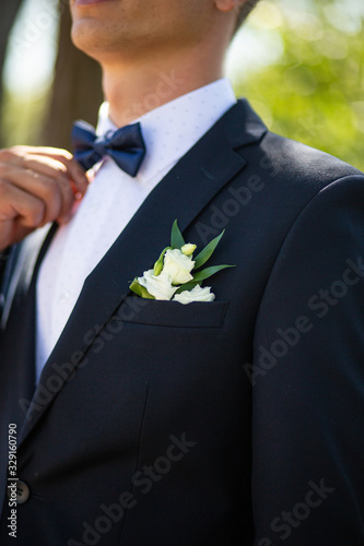 Morning of the groom on the wedding day