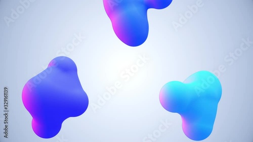 Abstract background with morphing circles in flat style on colorful backdrop. Animation of seamless loop.