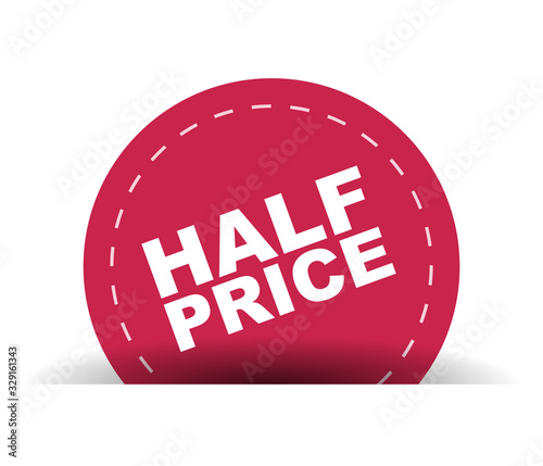red vector banner half price