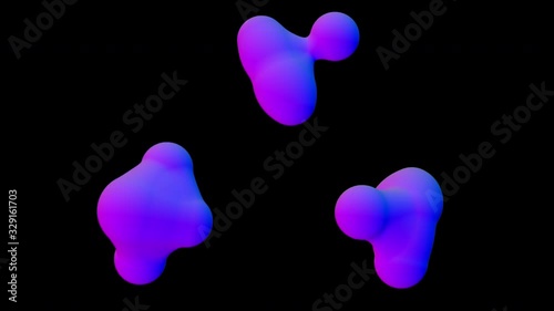 Abstract background with morphing circles in flat style on colorful backdrop. Animation of seamless loop.