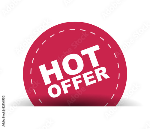red vector banner hot offer