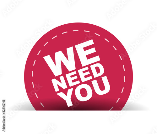 red vector banner we need you