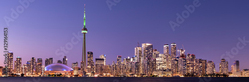 Photography Downtown Toronto Canada panoramic cityscape skyline view over Lake Ontario