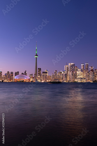 Downtown Toronto Canada cityscape skyline view over Lake Ontario