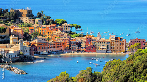 Obraz na płótnie Sestri Levante on Mediterranean sea coast in Italy w salonie