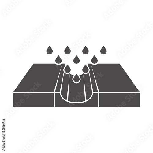 Rainwater drainage system icon in flat style.Vector illustration.	