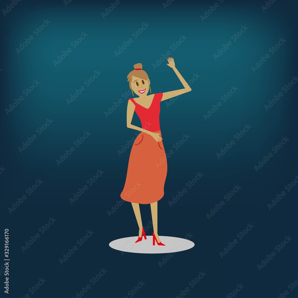 Illustration with dance move woman. Illustration with dance move woman.