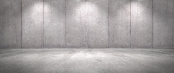 Concrete Wall Background with Floor Empty Garage Scene